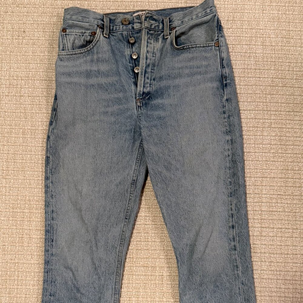 AGOLDE Riley High Rise Straight Crop Jeans Zephyr Size 26 New Without Tags